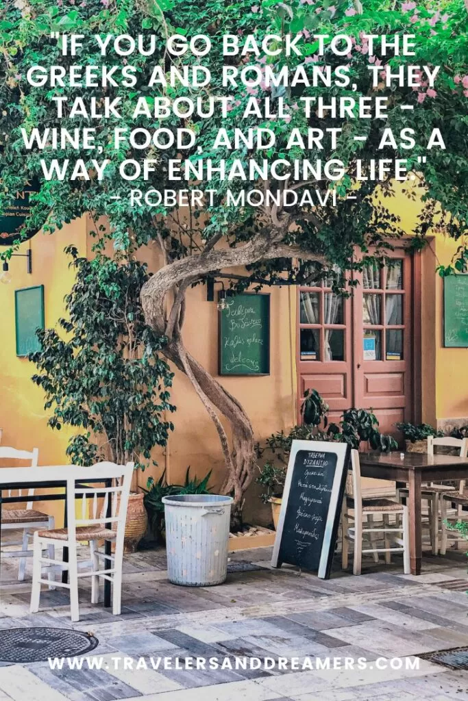 Quote about Greek food by Robert Mondavi