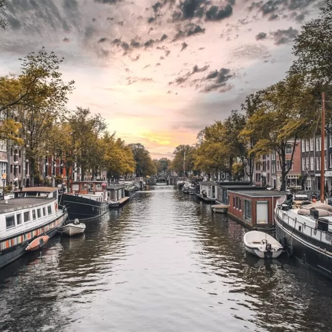 Amsterdam canals in The Netherlands