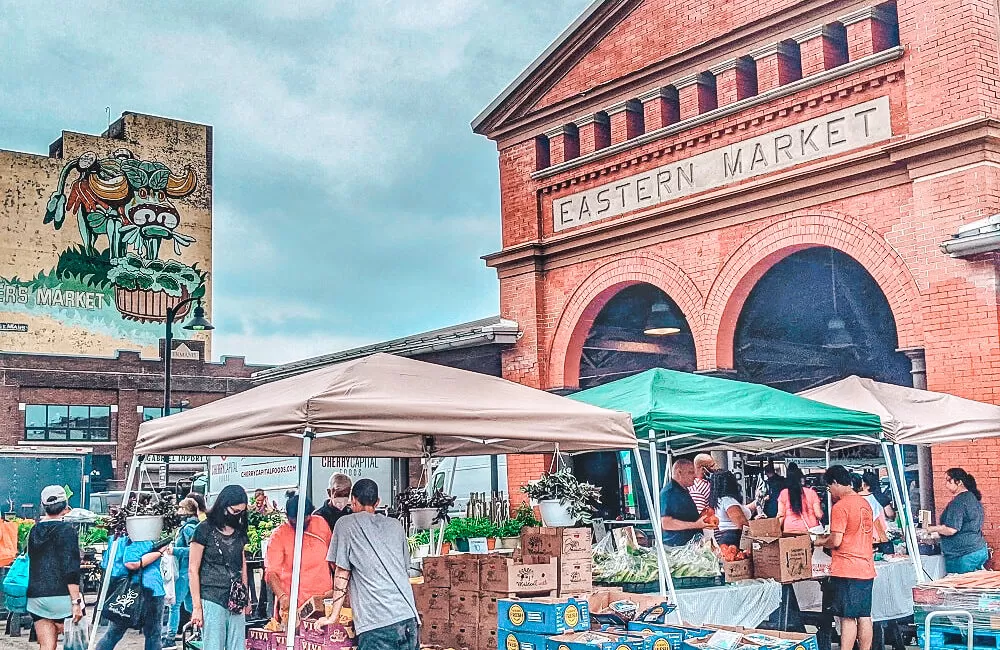 Best vegan cities in the US:DETROIT Eastern Market Saturday Market