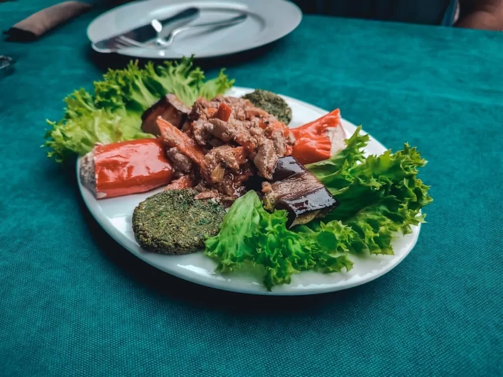 Mixed Pkhali platter (vegan Georgian food)