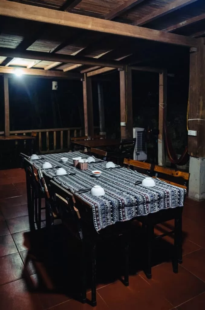 dinner table, Little Mai Chau homestay