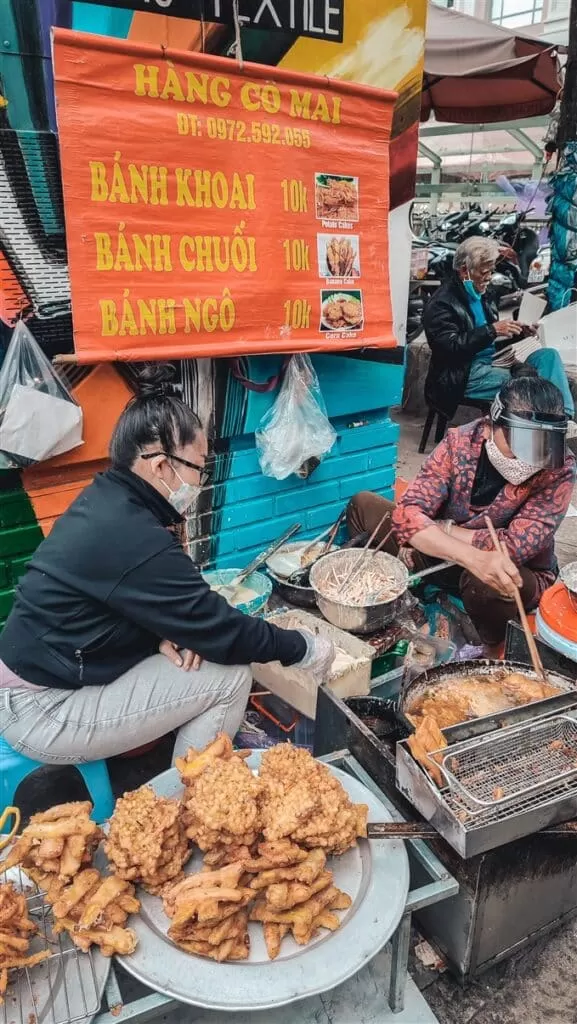 Banana fritters: vegan food in Vietnam