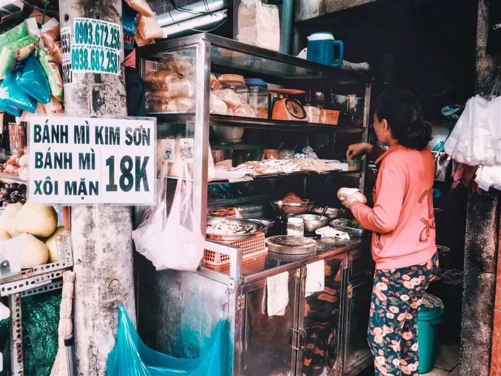 street food stalls in Vietnam