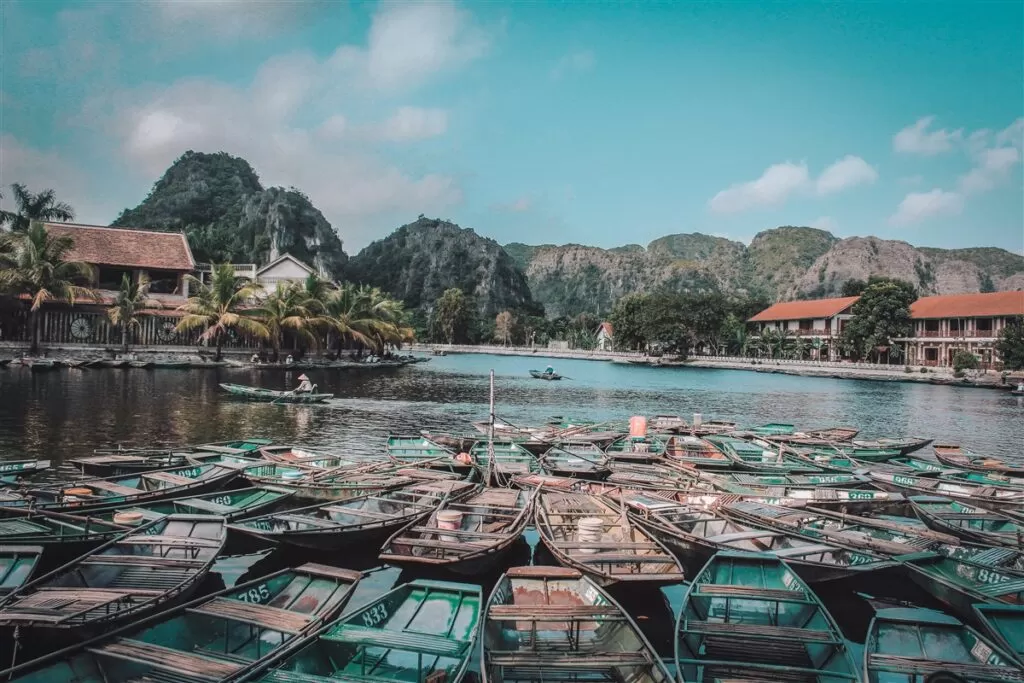 The Tam Coc boat wharf, Ninh Binh, Vietnam