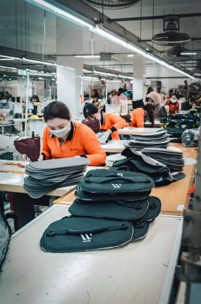 Inside the factory in which the Wayks backpacks are fabricated, Vietnam