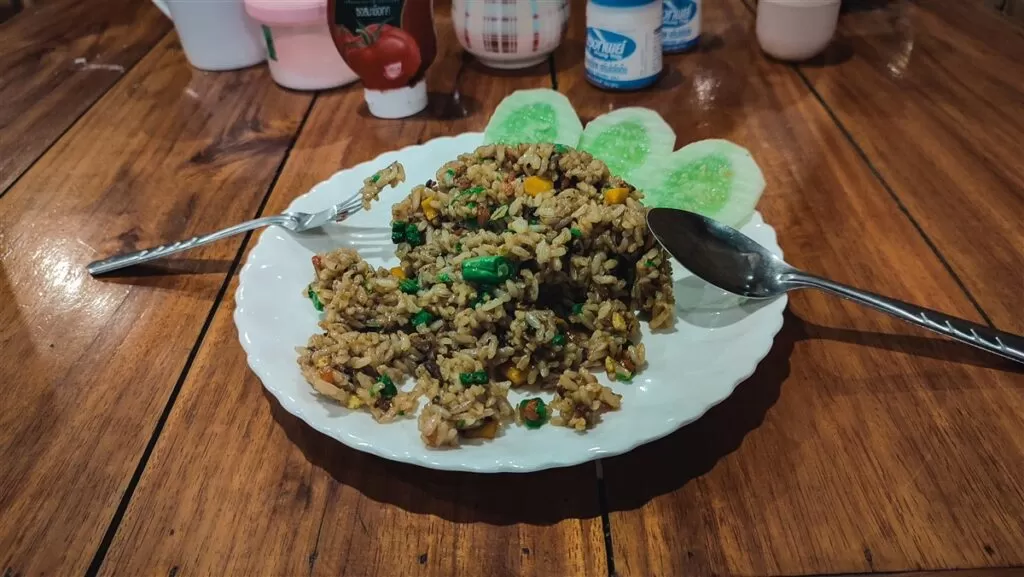 Vegan Laos: fried rice with vegetables