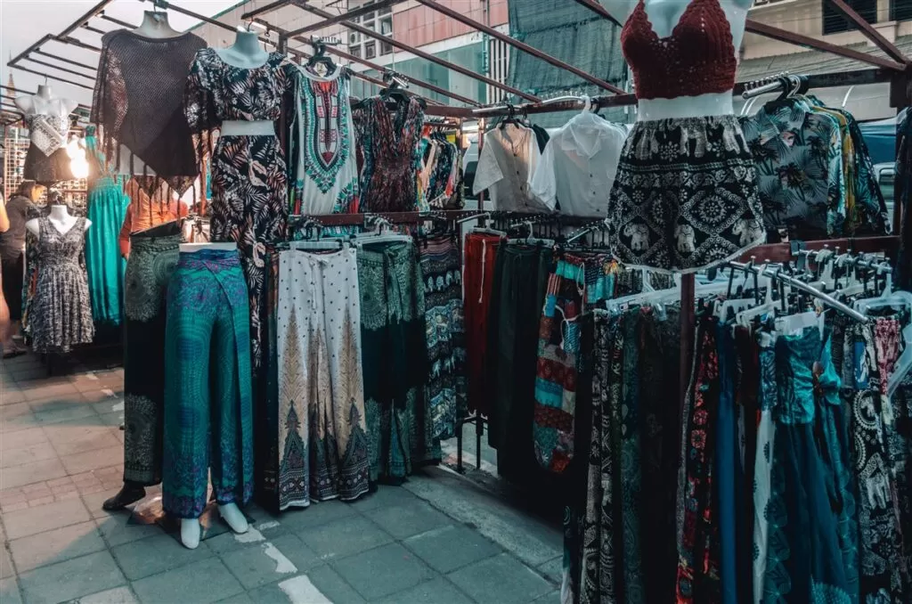 Clothes for sale at the Chiang Mai Night Market, Thailand