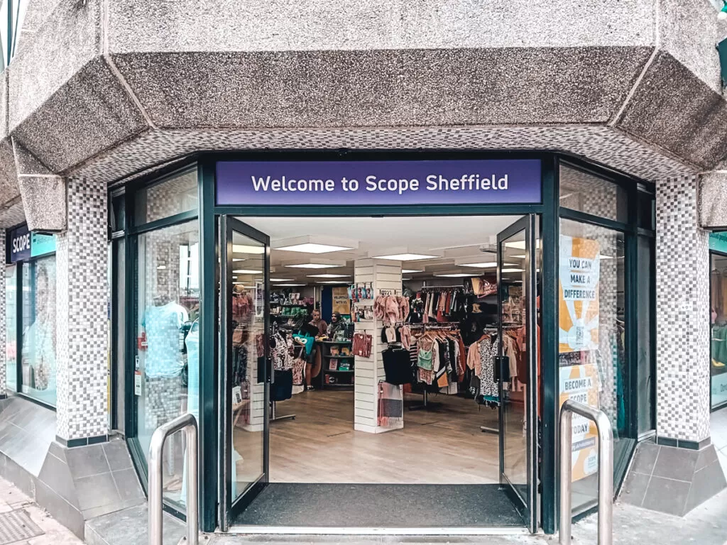 Scope charity shop Sheffield, UK
