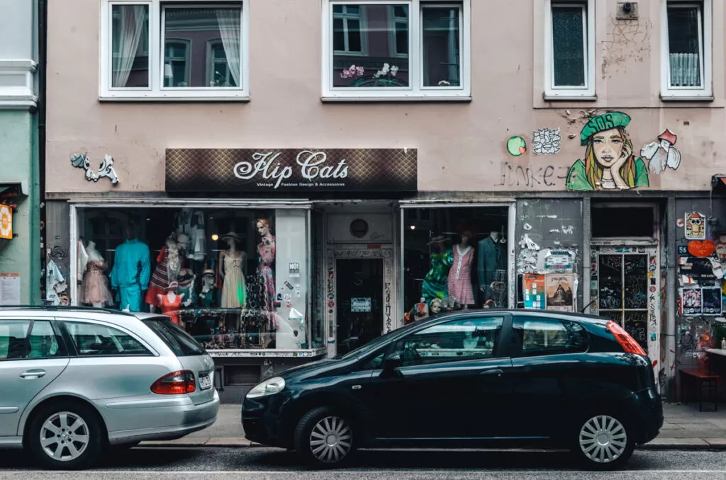 The facade of Hip Cats in St Pauli in Hamburg
