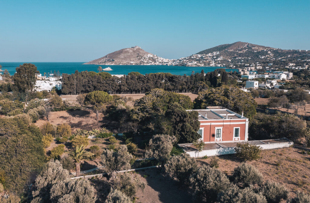 Archontiko Angelou, Leros, Greece: shot from the accommodation from above