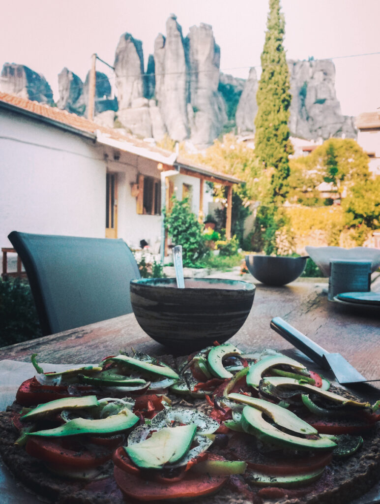 Harmony House, Greece, plate with vegan food