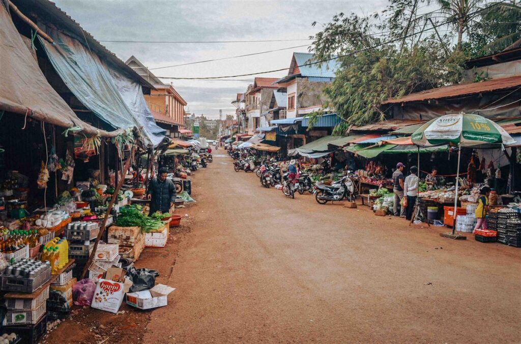 Sen Monorom town center in Mondulkiri Province, Cambodia