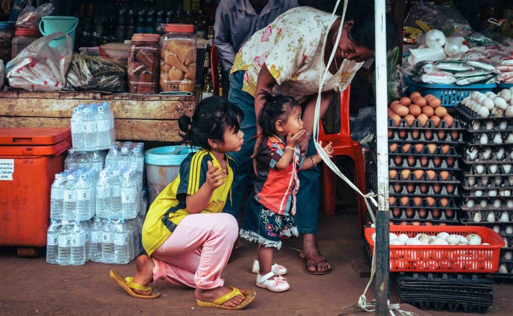 Two children on the streets in Cambodia