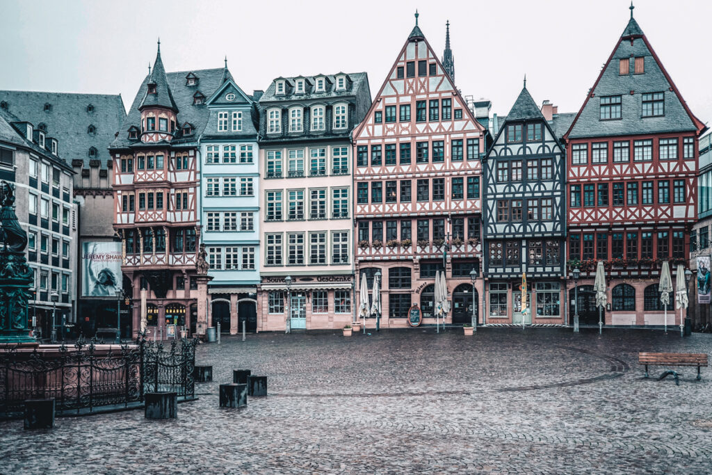 Römerberg, Frankfurt, Germany. This is a photo of picturesque houses in the old town