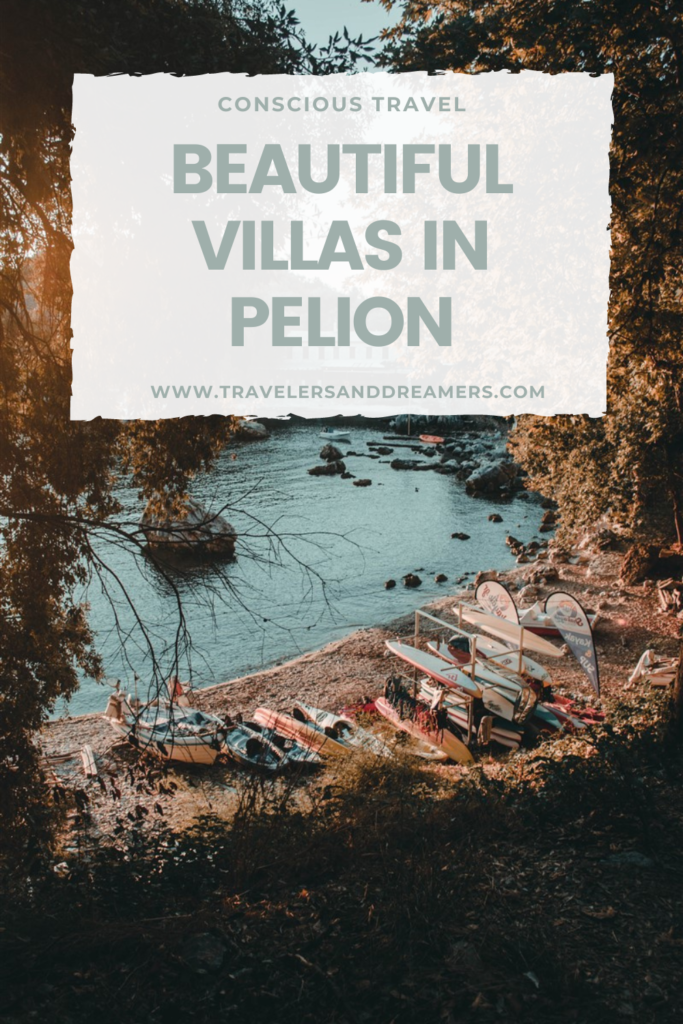 Most authentic villas in Pelion, Greece. This is a Pinterest pin.