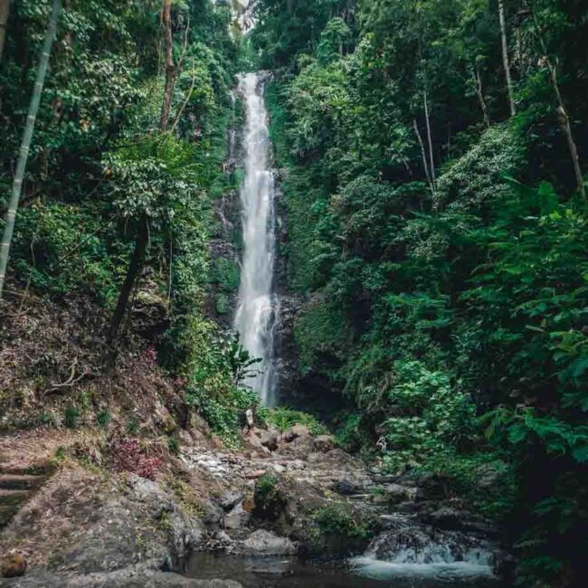 This is a photo of one of the Munduk Waterfalls, called Melanting Waterfall on the island of Bali.