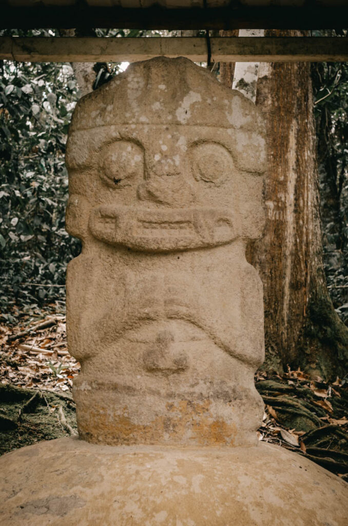 San Agustin Archeological Park, Mesita D statue in the forest