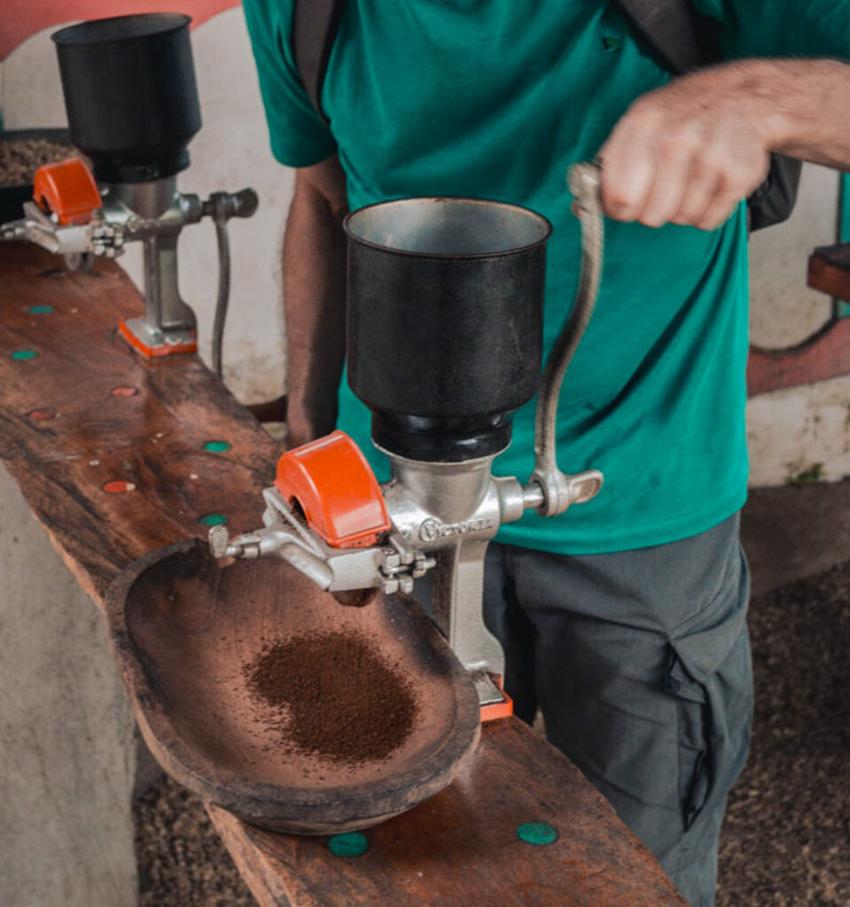Lugar coffee tour, Salento, Colombia: A machine to grind the beans