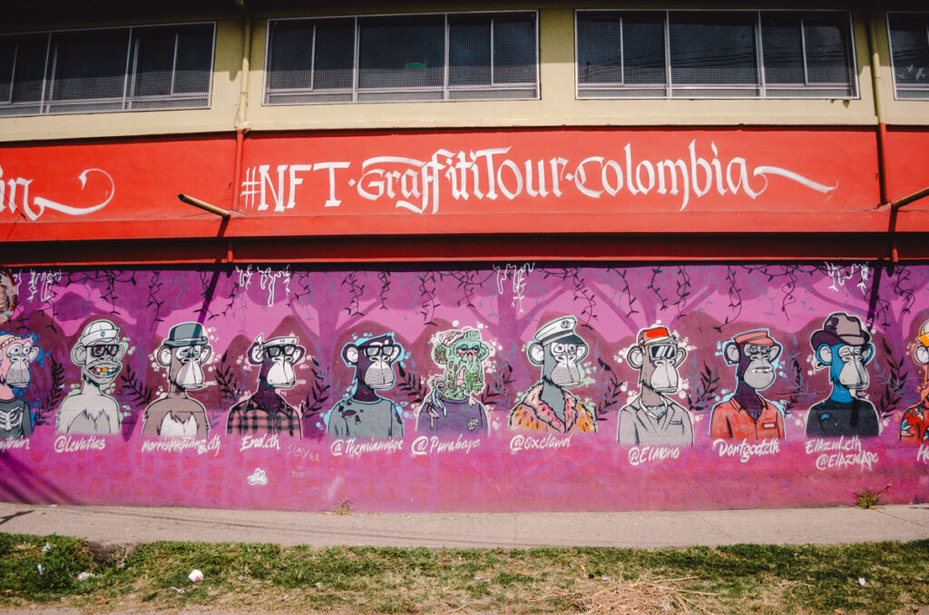 Medellin, Colombia- Comuna 13 NFT Graffiti in the streets