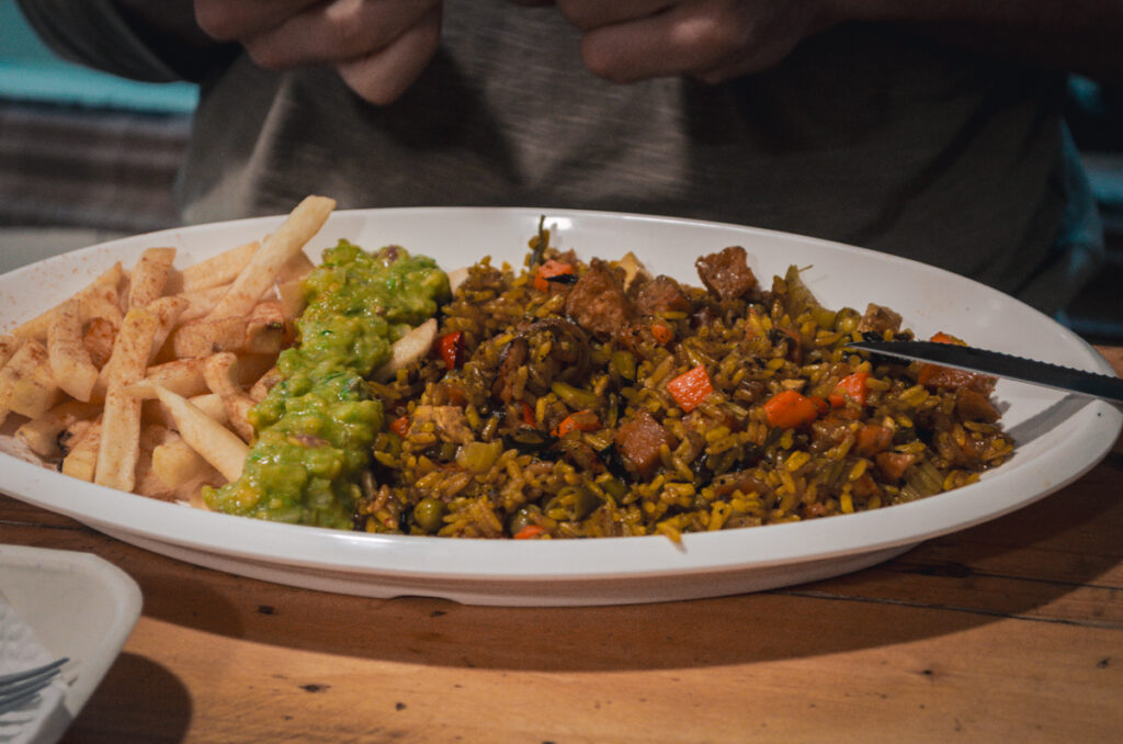 Bogota Colombia- Paella at De Nobles vegan restaurant