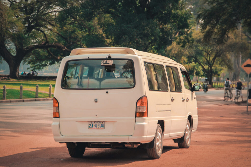 Minivan in Siem Reap city in Cambodia